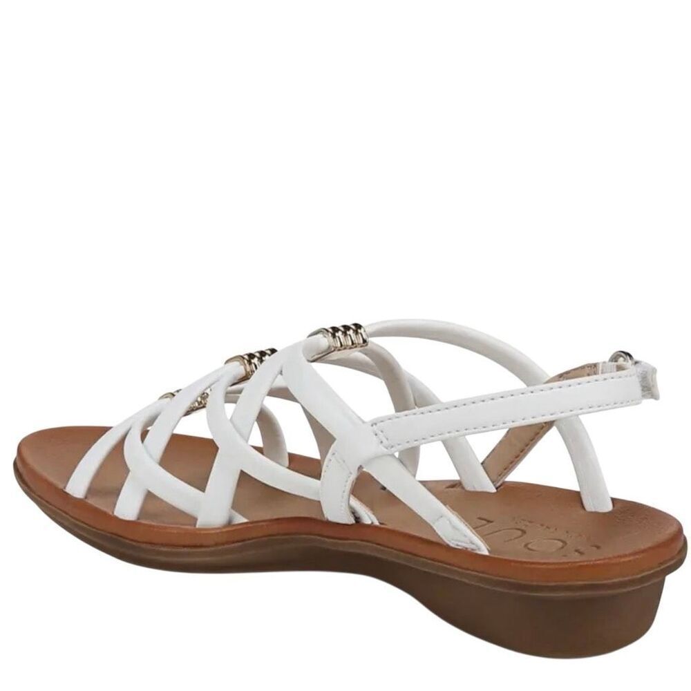 NIB SOUL Naturalizer Women's White Sierra Gladiator Strappy Flat Sandals Size 9 - Picture 4 of 11